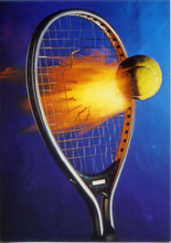 Carica l&#39;immagine nel visualizzatore di Gallery, Cartolina Fantasia Italcards (S/165) - Racchetta da Tennis con Palla Esplosiva