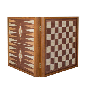 Stile Classico - 4 in 1 Set Combo in legno - Scacchi/Backgammon/Ludo/Snakes