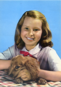 Cartolina Bambina con cane Cocker Rotalcolor Rotalfoto Milano R.104/bis (13)
