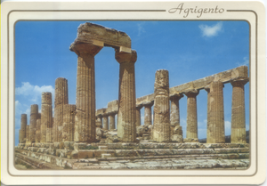 Cartolina Sicilia Pittoresca Agrigento Tempio di Giunone (1) Garami