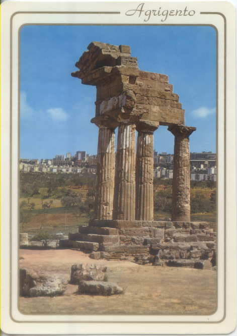 Cartolina Sicilia Pittoresca Agrigento Tempio dei Dioscuri (2) Garami