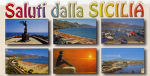 Carica l&#39;immagine nel visualizzatore di Gallery, Cartolina Saluti dalla Sicilia - Giardini Naxos (51955) - Kina Italia