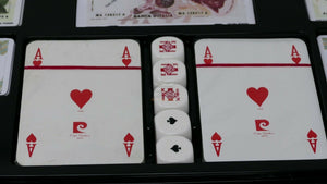 Scatola Set Poker Italcards con Fiches in Lire e carte da poker Pierre Cardin