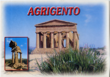 Carica l&#39;immagine nel visualizzatore di Gallery, Cartolina di Agrigento Tempio della Concordia e Tempio di Castore e Polluce