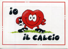 Carica l&#39;immagine nel visualizzatore di Gallery, Cartolina Adesiva Io Amo Il Calcio - Saemec Milano