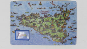 Cartolina in resina Mappa di Sicilia