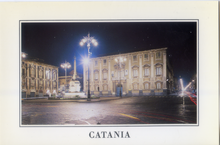 Carica l&#39;immagine nel visualizzatore di Gallery, Cartolina Catania Palazzo degli Elefanti e Fontana dell&#39;Elefante (0118)Labcolor
