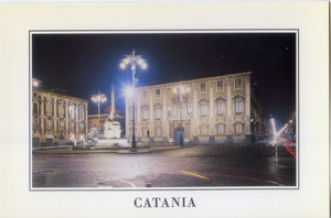 Cartolina Catania Palazzo degli Elefanti e Fontana dell'Elefante (0118)Labcolor