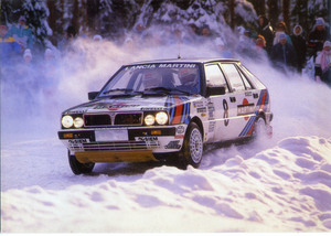 Cartolina Lancia Delta 4WD (Rally) [Mikael Eriksson e Claes Billstam](A) Garami