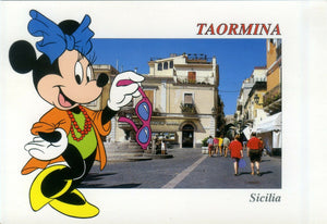 Cartolina Walt Disney Taormina Piazza Duomo e Corso Umberto