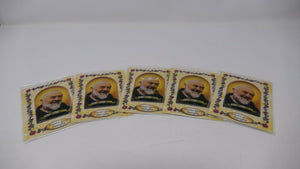5 Immagini Padre Pio in resina su cartoncino - San Pio da Pietrelcina