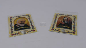Immagine di Padre Pio in resina su cartoncino - San Pio da Pietrelcina