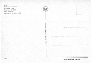 Cartolina Etna Ristorante Corsaro Eruzione 1983 (532) Plurigraf Terni