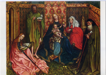 Carica l&#39;immagine nel visualizzatore di Gallery, Cartolina La Madonna ed il Bambino, con Santi - Maestro Flemalle ed assistenti