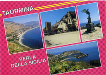 Carica l&#39;immagine nel visualizzatore di Gallery, Cartolina Taormina Perla della Sicilia (35107/F)  Kina Italia