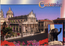 Carica l&#39;immagine nel visualizzatore di Gallery, Cartolina Catania Piazza Duomo e &quot;U Liotru&quot; con Glitter [56928] Kina Italia