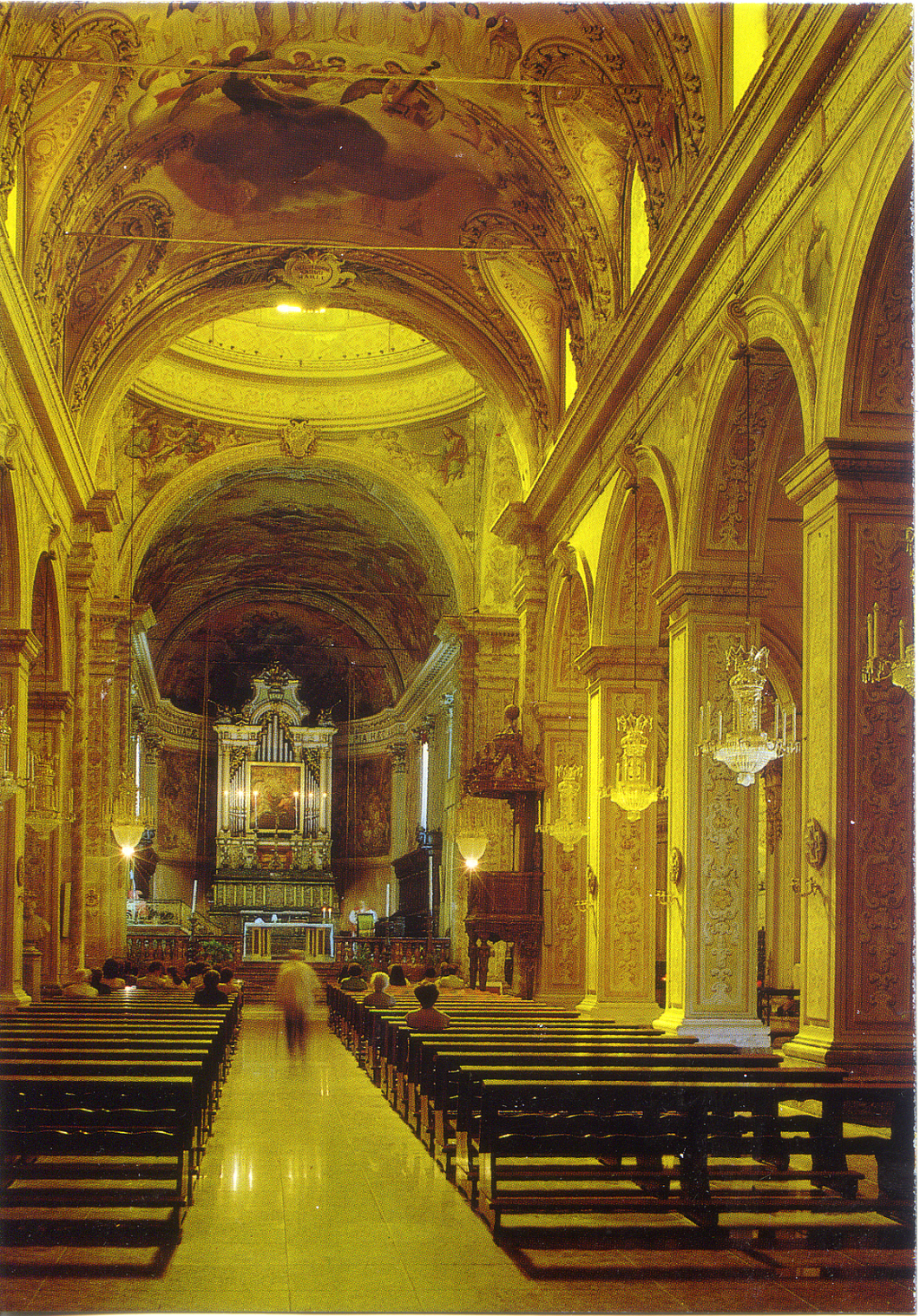 Cartolina Acireale La Cattedrale [Interno] (24844) Kina Italia Anni '80