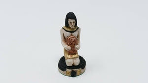 Set Scacchi Egitto con pezzi in polvere di marmo e scacchiera in legno