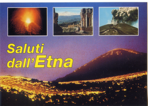 Cartolina Saluti dall'Etna (50285) Kina Italia