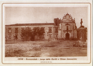 Cartolina Grammichele Largo della Carità e Chiesa dell'Immacolata (A3)