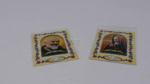 5 Immagini Padre Pio in resina su cartoncino - San Pio da Pietrelcina