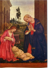 Carica l&#39;immagine nel visualizzatore di Gallery, Cartolina L&#39;Adorazione del Bambino-Filippino Lippi-(2/8917/17) Garami Milano