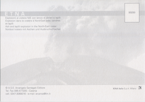 Cartolina Etna Esplosioni al cratere N/E con lancio di ceneri e lapilli (50250)