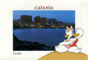 Cartolina Walt Disney con veduta di San Giovanni Li Cuti Catania 12 x 17