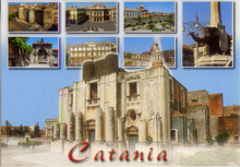 Carica l&#39;immagine nel visualizzatore di Gallery, Cartolina Catania con 8 vedute [55381/F] Kina Italia