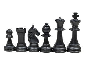 Pezzi scacchi in plastica Black\Cream da torneo (re 96 mm)