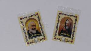 Immagine di Padre Pio in resina su cartoncino - San Pio da Pietrelcina