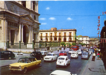 Carica l&#39;immagine nel visualizzatore di Gallery, Cartolina Giarre Duomo e Via Callipoli (5209) Tecnograf Spa Anni &#39;60