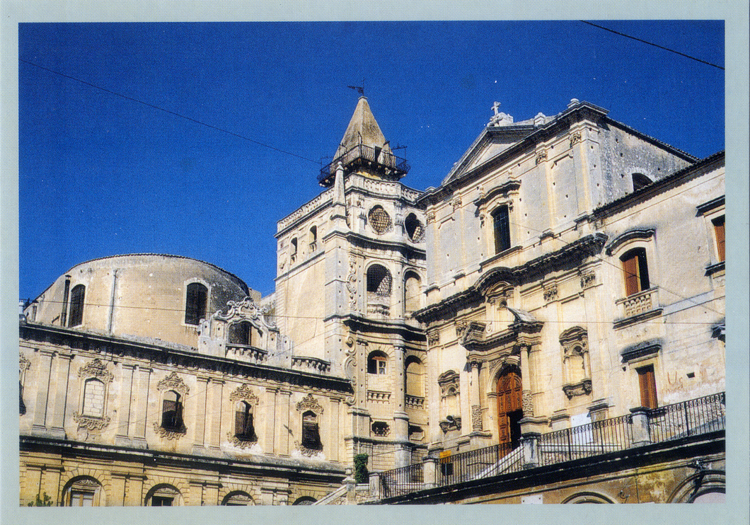 Cartolina Noto Monastero del SS. Salvatore e Chiesa San Francesco d'Assisi