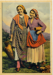 Cartolina Antichi Costumi Siciliani - Donne con Anfore - (406)