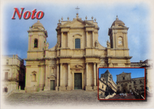 Carica l&#39;immagine nel visualizzatore di Gallery, Cartolina di Noto - La Cattedrale e la Chiesa dell&#39;Immacolata
