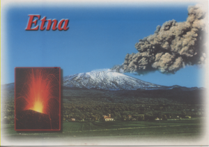 Cartolina Etna in Eruzione (48161) -Il massimo Vulcano d'Europa- Kina Italia