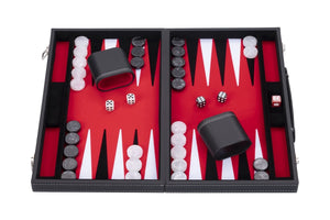 Set Backgammon 15" colore rosso/nero/bianco