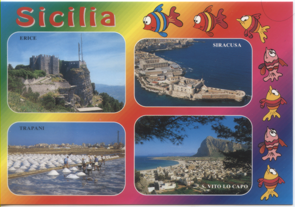 Cartolina Sicilia Trapani-Erice-Siracusa-San Vito Lo Capo (506)