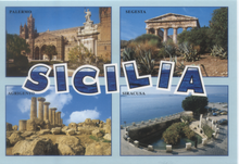 Carica l&#39;immagine nel visualizzatore di Gallery, Cartolina Sicilia Palermo-Agrigento-Segesta-Siracusa (510)