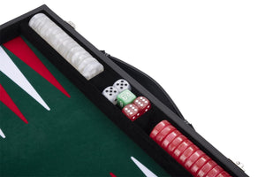 Set Backgammon 15" colore verde/rosso/bianco