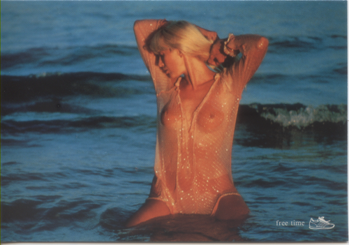 Cartolina Collezione Free Time (551) Nudo di Donna in Mare- Italcards Bologna