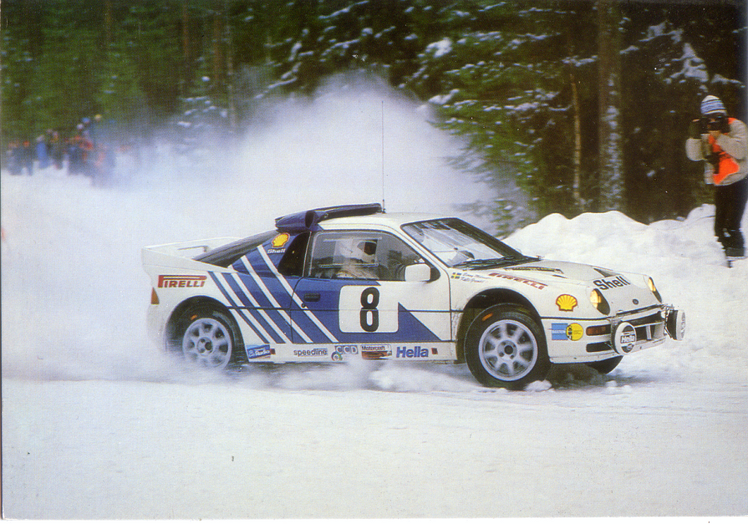 Cartolina Ford RS 200 (Rally) [Kalle Grundel e Benny Melander](F) Garami