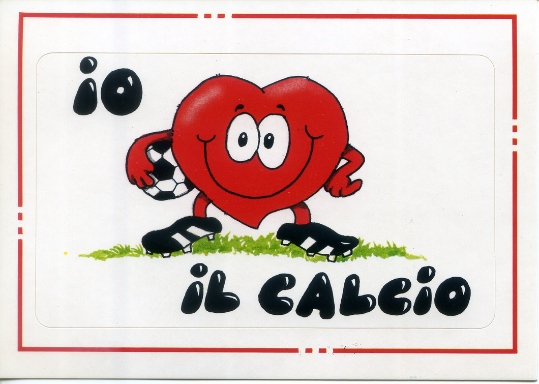 Cartolina Adesiva Io Amo Il Calcio - Saemec Milano