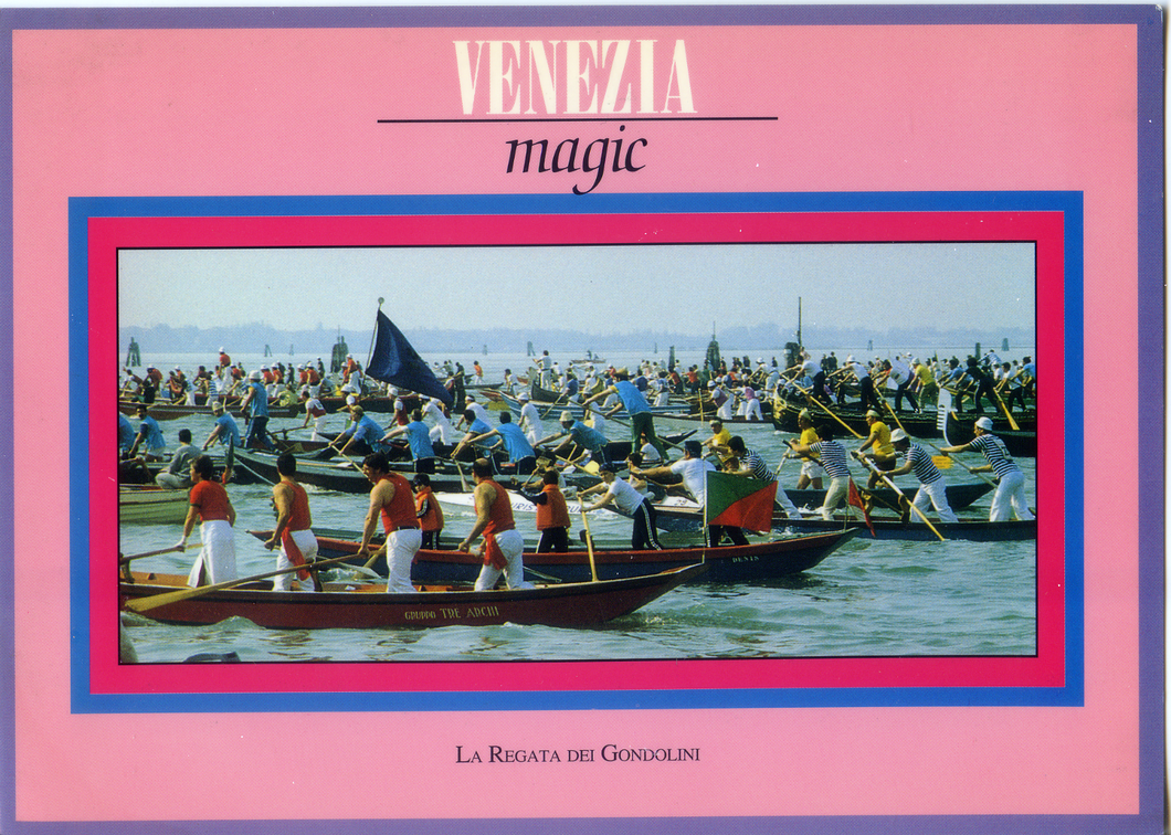 Cartolina Venezia magic - La Regata dei Gondolini (36019/F) Kina Italia