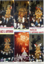Carica l&#39;immagine nel visualizzatore di Gallery, Cartolina di Aci Sant&#39;Antonio (CT) - La Festa del Patrono - Kina Italia