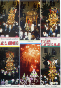 Cartolina di Aci Sant'Antonio (CT) - La Festa del Patrono - Kina Italia