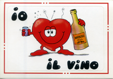 Carica l&#39;immagine nel visualizzatore di Gallery, Cartolina Adesiva Io Amo il Vino - Saemec Milano