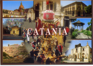 Cartolina Catania con 7 vedute [55383/F] Kina Italia