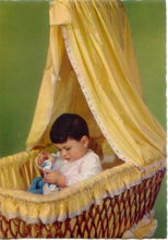 Carica l&#39;immagine nel visualizzatore di Gallery, Cartolina Bimbo in Culla Postcard Baby Cecami 808 (2)