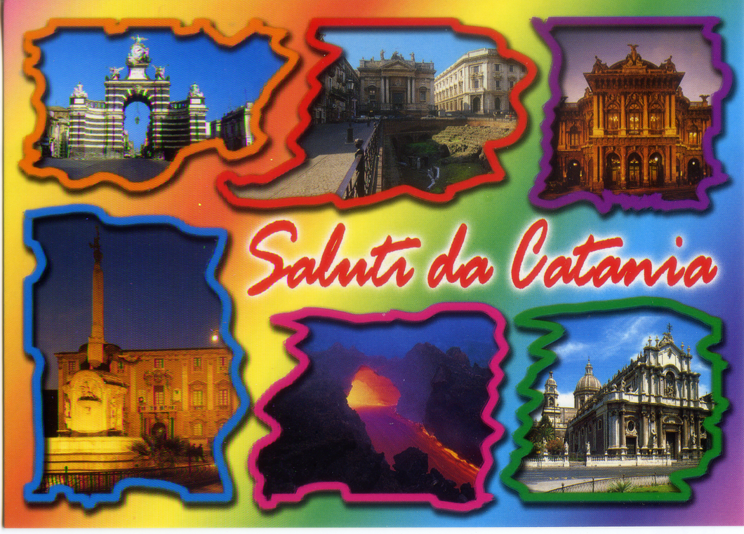 Cartolina Saluti da Catania [1006] Officina Grafica Bolognese